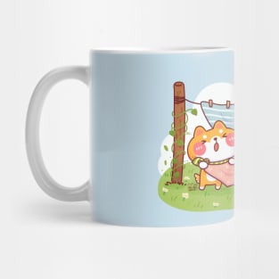 Shiba Inu Laundry Day on Windy Meadow Mug